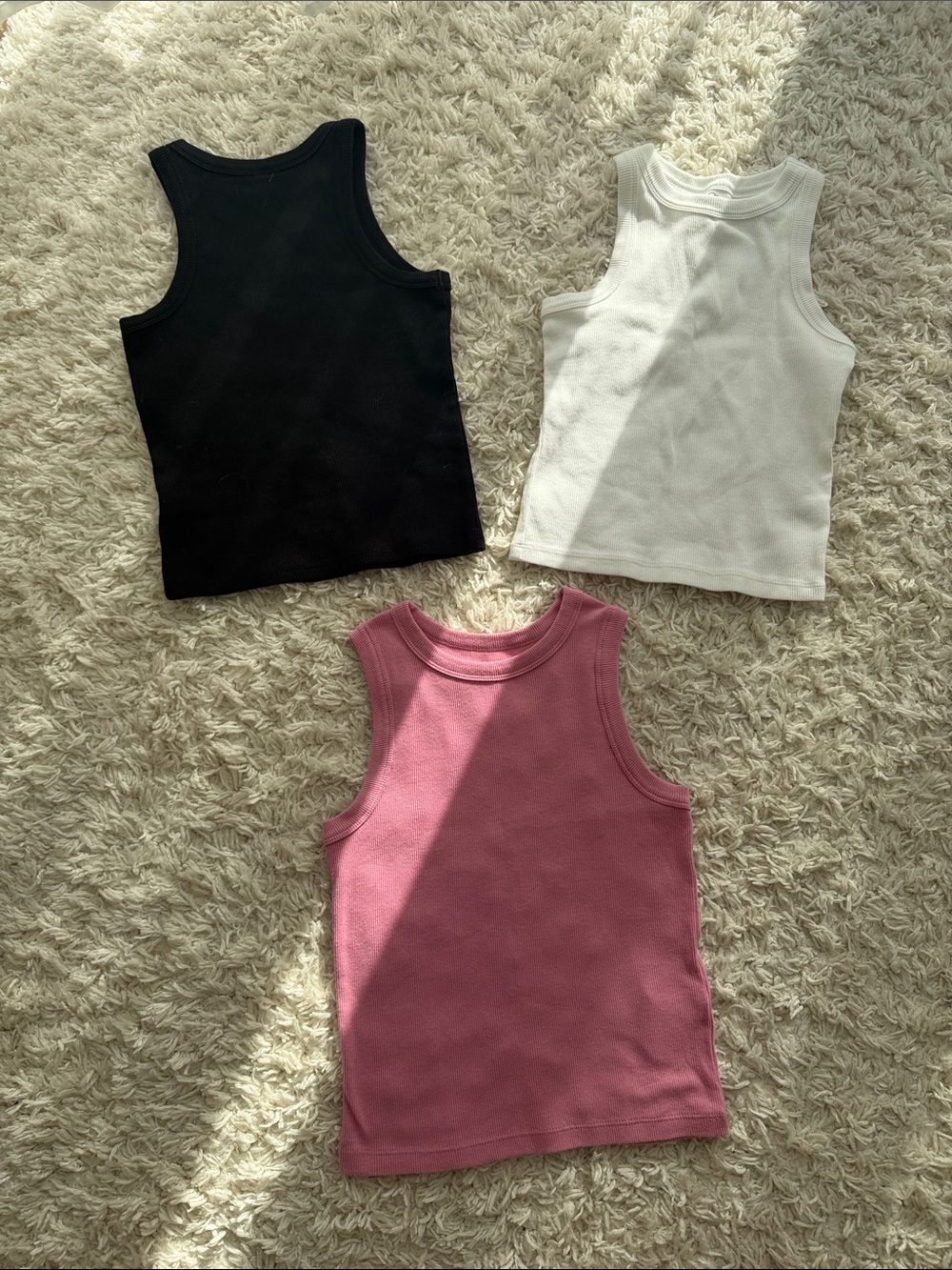 Girls tank tops 2 art class 1 abercrombie black , white, and pink